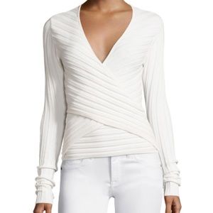 Cinq A Sept Titania Open-Back Ribbed Knit Top